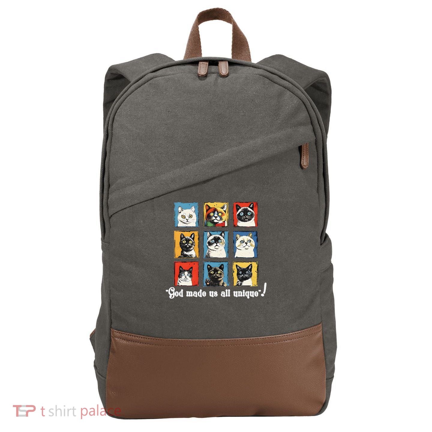god made us all unique diversity variety feline christian Cotton Canvas Backpack