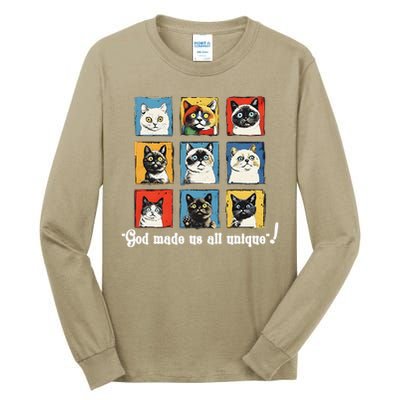 god made us all unique diversity variety feline christian Tall Long Sleeve T-Shirt