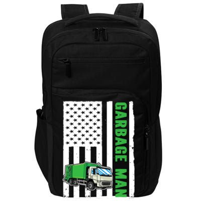 Garbage Man US Flag Garbage Truck Impact Tech Backpack