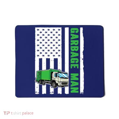 Garbage Man US Flag Garbage Truck Mousepad