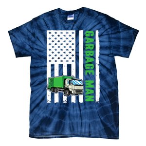 Garbage Man US Flag Garbage Truck Tie-Dye T-Shirt