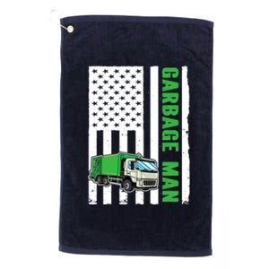 Garbage Man US Flag Garbage Truck Platinum Collection Golf Towel