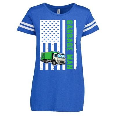 Garbage Man US Flag Garbage Truck Enza Ladies Jersey Football T-Shirt