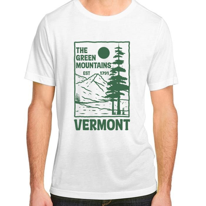 Green Mountains Vermont Family Vacation Hiking Vintage Adult ChromaSoft Performance T-Shirt