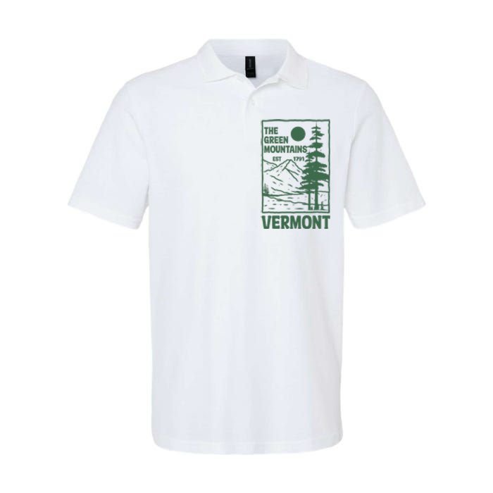 Green Mountains Vermont Family Vacation Hiking Vintage Softstyle Adult Sport Polo