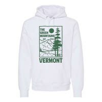 Green Mountains Vermont Family Vacation Hiking Vintage Premium Hoodie