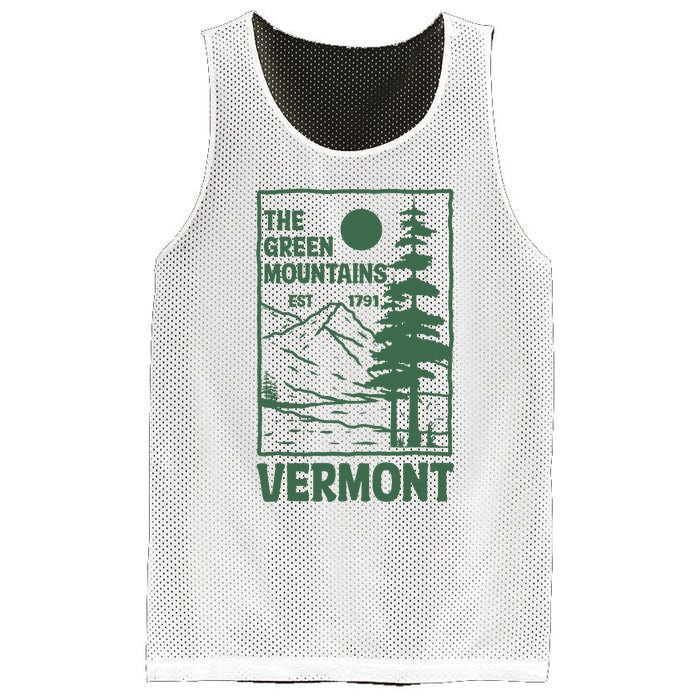 Green Mountains Vermont Family Vacation Hiking Vintage Mesh Reversible Basketball Jersey Tank