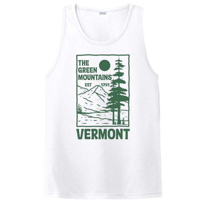 Green Mountains Vermont Family Vacation Hiking Vintage PosiCharge Competitor Tank