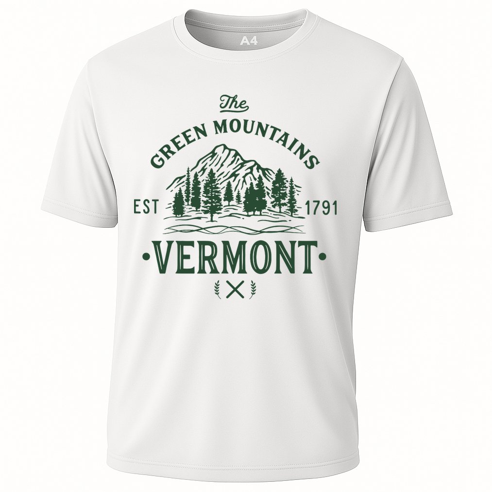 Green Mountains Vermont Vacation Cooling Performance Crew T-Shirt