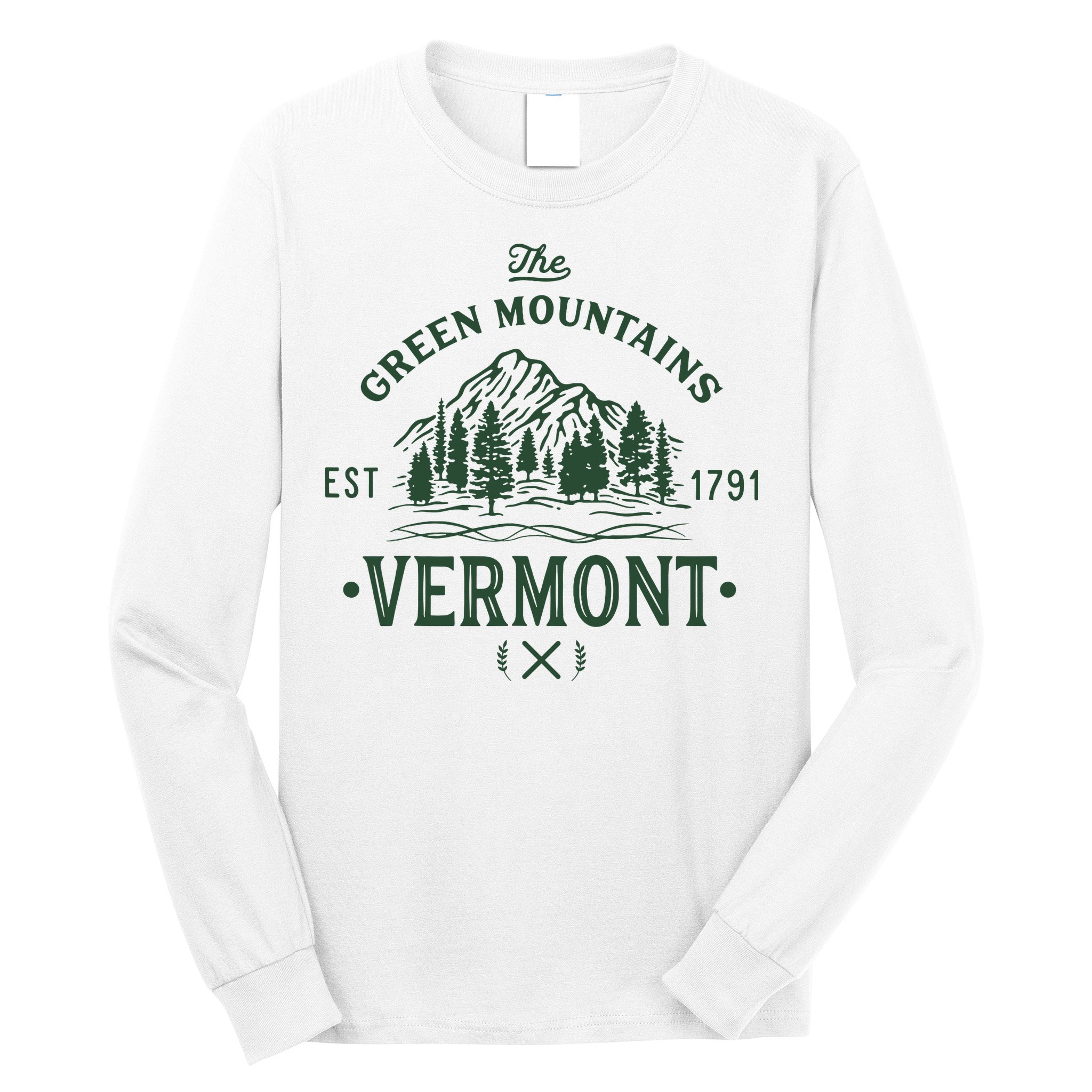 Green Mountains Vermont Vacation Long Sleeve Shirt