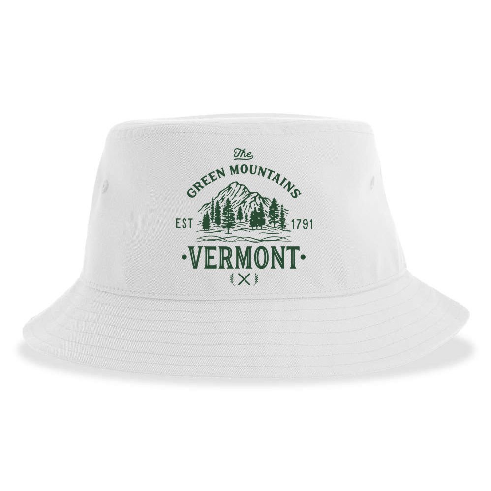 Green Mountains Vermont Vacation Sustainable Bucket Hat