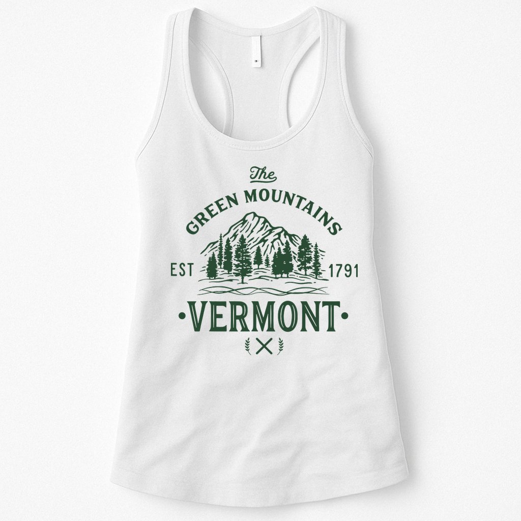 Green Mountains Vermont Vacation Womens Tank Top