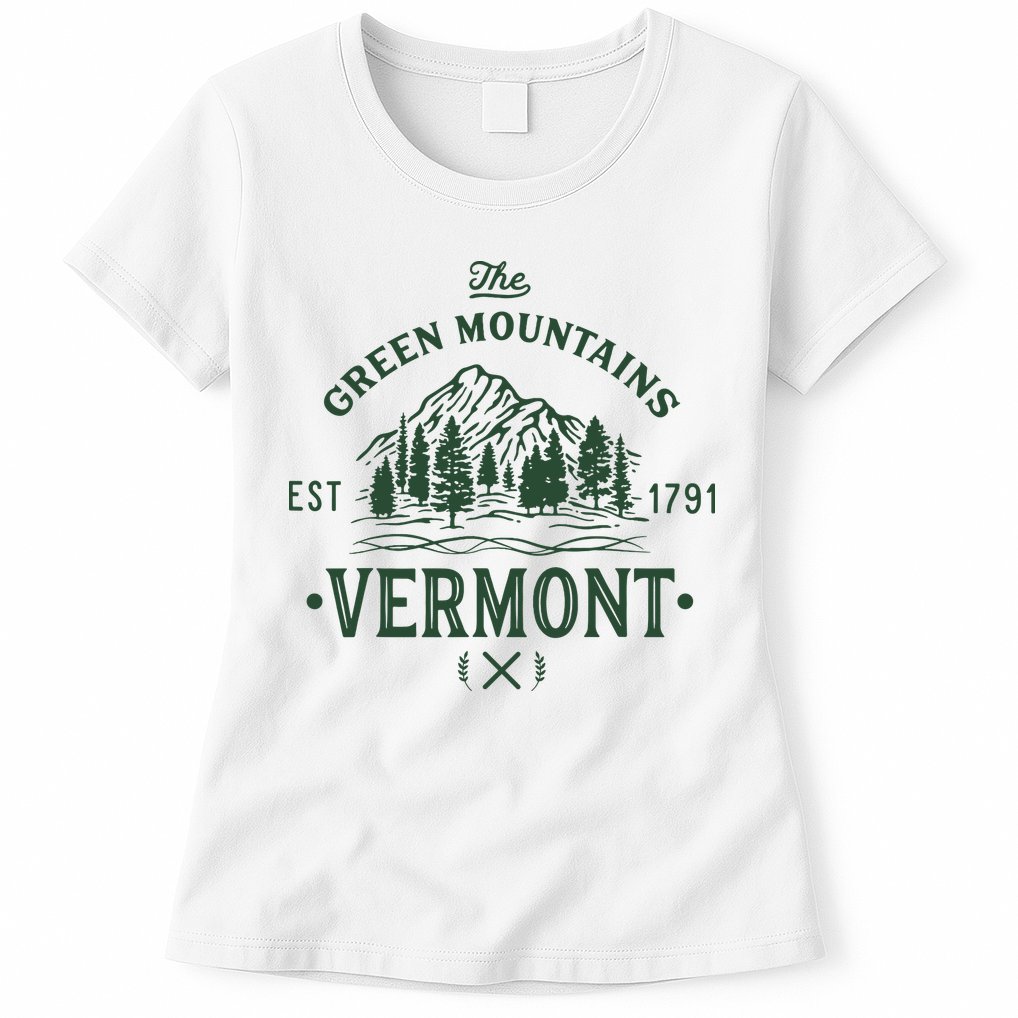 Green Mountains Vermont Vacation Womens T-Shirt