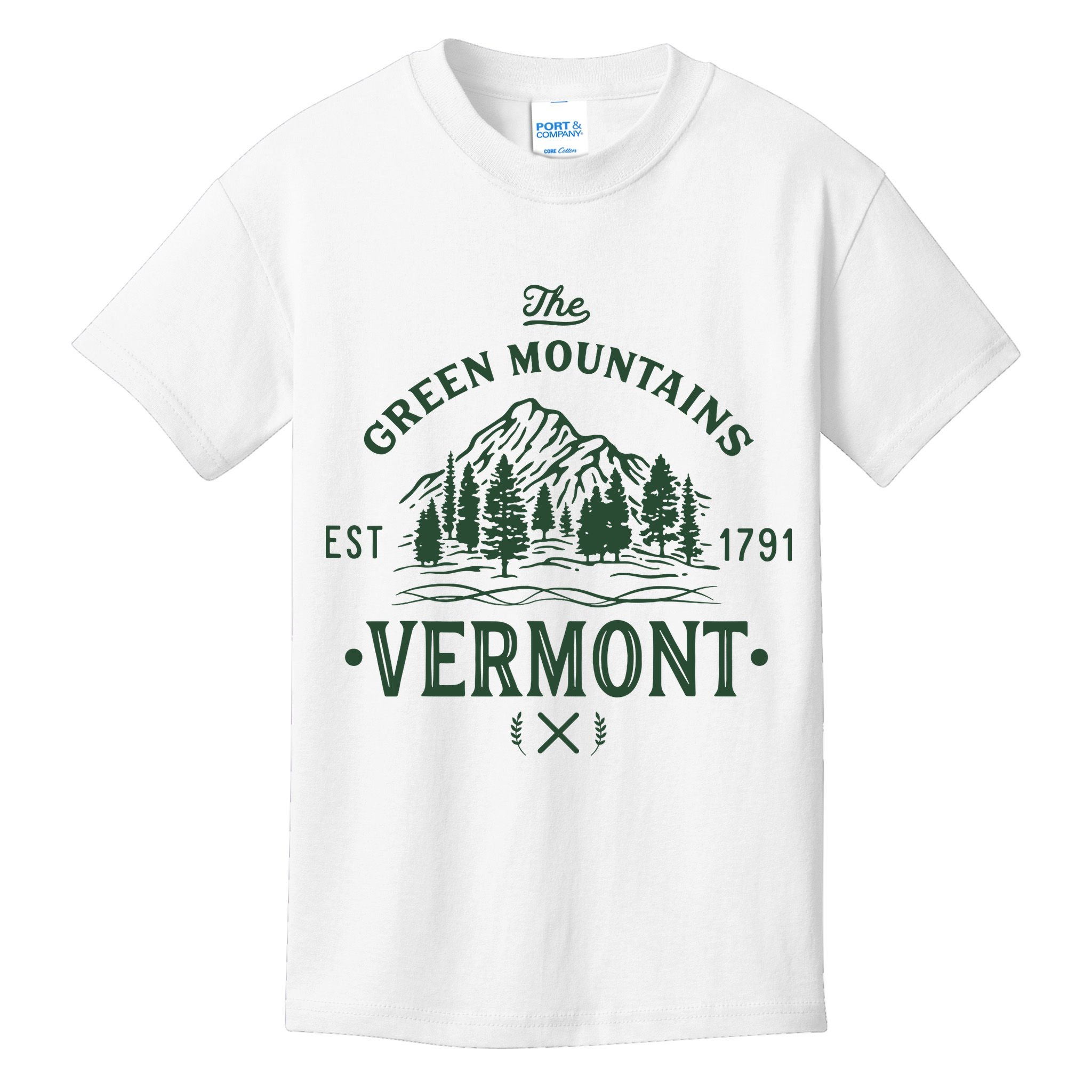 Green Mountains Vermont Vacation Kids T-Shirt