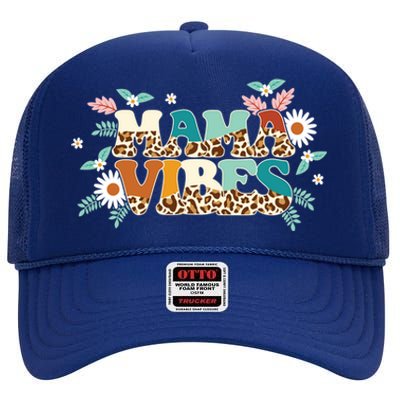 Groovy Mama Vibes Gift Matching Family MotherS Day Gift High Crown Mesh Back Trucker Hat