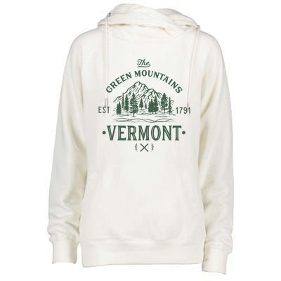 Green Mountains Vermont Vacation Womens Funnel Neck Pullover Hood