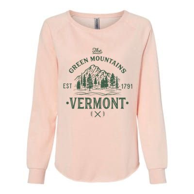 Green Mountains Vermont Vacation Womens California Wash Sweatshirt