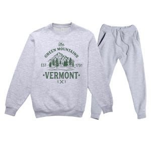 Green Mountains Vermont Vacation Premium Crewneck Sweatsuit Set