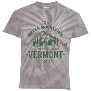 Green Mountains Vermont Vacation Kids Tie-Dye T-Shirt