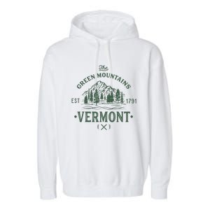 Green Mountains Vermont Vacation Garment-Dyed Fleece Hoodie