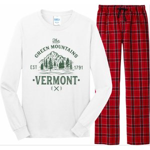 Green Mountains Vermont Vacation Long Sleeve Pajama Set