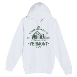 Green Mountains Vermont Vacation Premium Pullover Hoodie