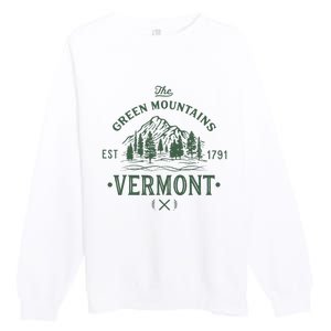 Green Mountains Vermont Vacation Premium Crewneck Sweatshirt