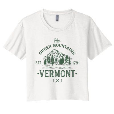 Green Mountains Vermont Vacation Women's Crop Top Tee