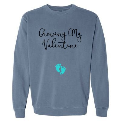 Growing My Valentine Valentines Day Pregnancy Announcet Gift Garment-Dyed Sweatshirt