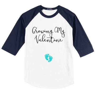 Growing My Valentine Valentines Day Pregnancy Announcet Gift Baseball Sleeve Shirt