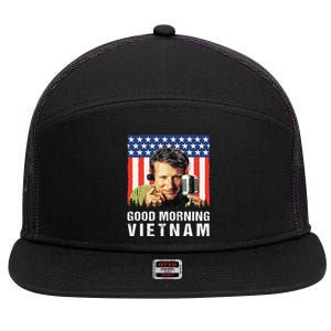 Good Morning Vietnam, Famous Quote Movies 1980s 7 Panel Mesh Trucker Snapback Hat