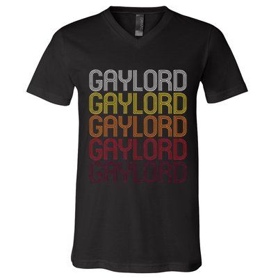 Gaylord Mn Vintage Style Minnesota V-Neck T-Shirt