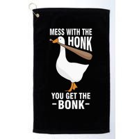Goose Mess With The Honk You Get The Bonk Golf Towel