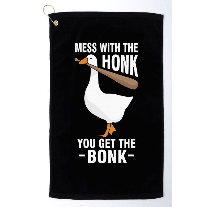 Goose Mess With The Honk You Get The Bonk Golf Towel