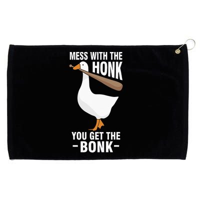 Goose Mess With The Honk You Get The Bonk Grommeted Golf Towel