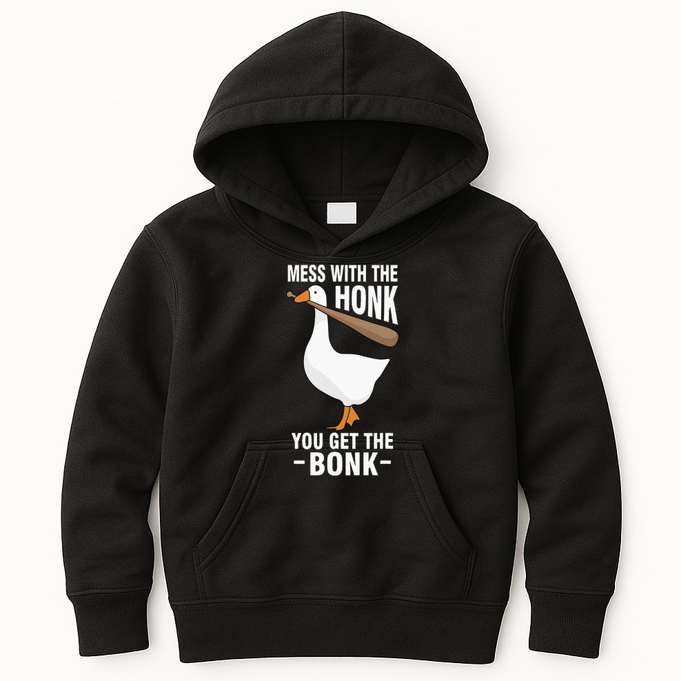 Goose Mess With The Honk You Get The Bonk Kids Hoodie