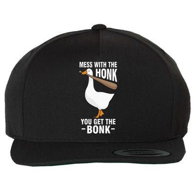 Goose Mess With The Honk You Get The Bonk Wool Snapback Cap