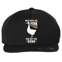 Goose Mess With The Honk You Get The Bonk Wool Snapback Cap