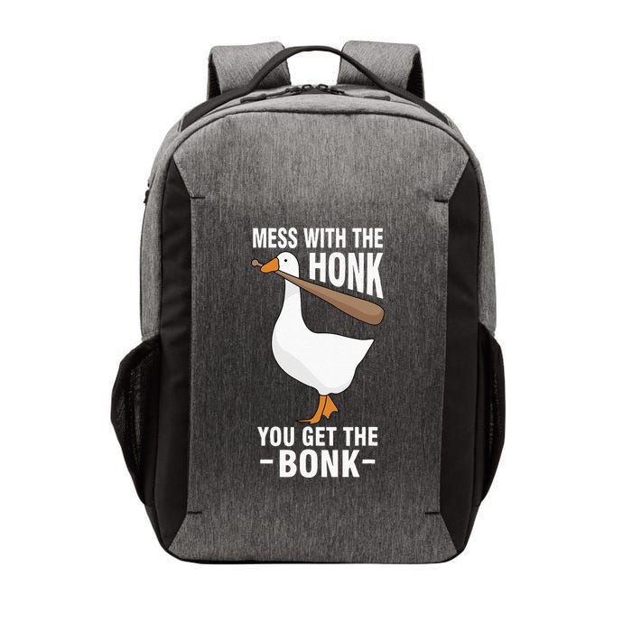 Goose Mess With The Honk You Get The Bonk Vector Backpack