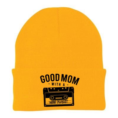 Good Mom With A Hood Playlist Knit Cap Winter Beanie