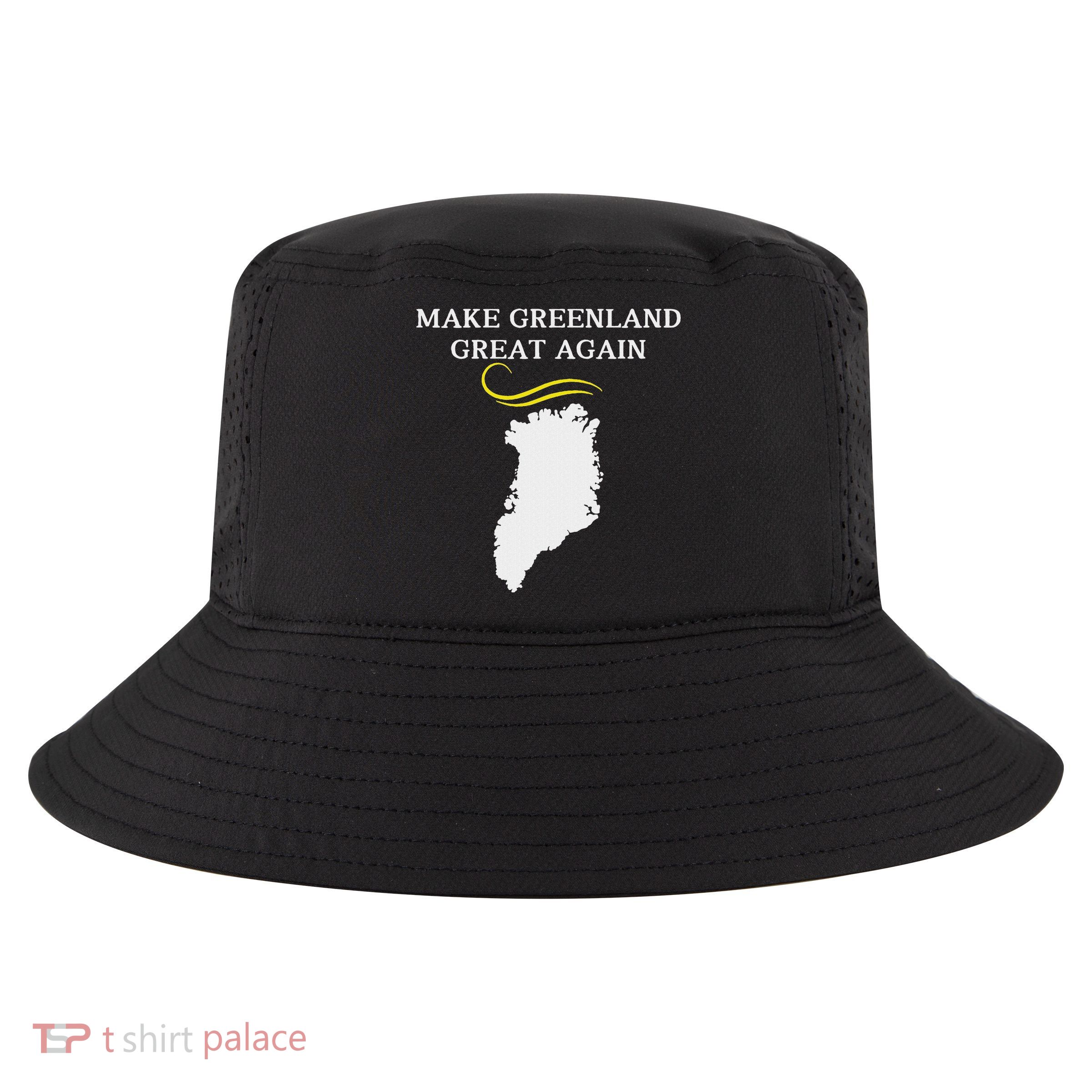 Greenland Map With Trump Hair Make Greenland Great Again Cool Comfort Performance Bucket Hat