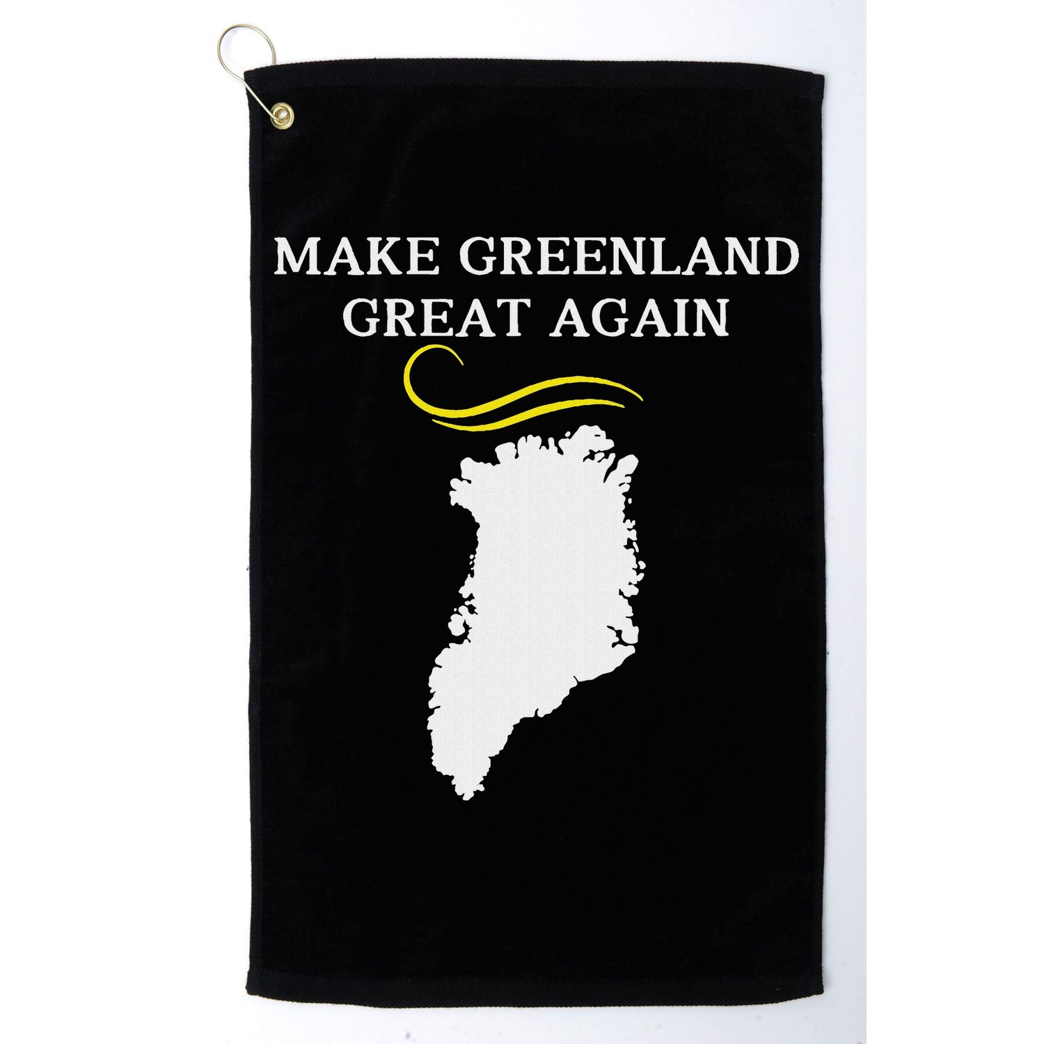 Greenland Map With Trump Hair Make Greenland Great Again Golf Towel