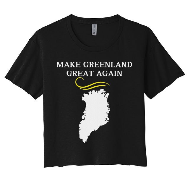 Greenland Map With Trump Hair Make Greenland Great Again Crop Top