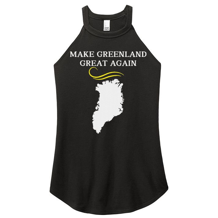 Greenland Map With Trump Hair Make Greenland Great Again Women's Perfect Tri Rocker Tank