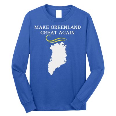 Greenland Map With Trump Hair Make Greenland Great Again Long Sleeve Shirt