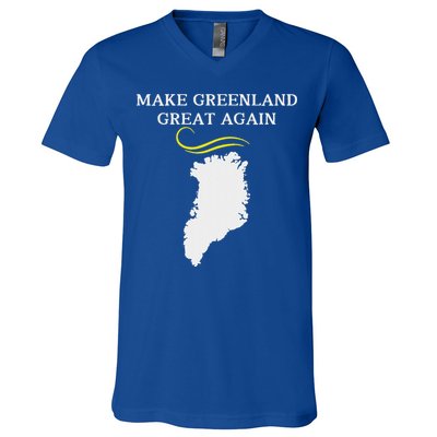Greenland Map With Trump Hair Make Greenland Great Again V-Neck T-Shirt