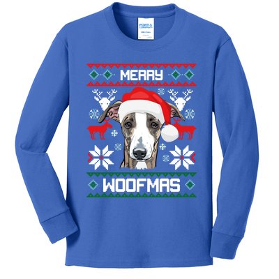 Greyhound Merry Woofmas Gift For Christmas Clothes Xmas Cool Gift Kids Long Sleeve Shirt