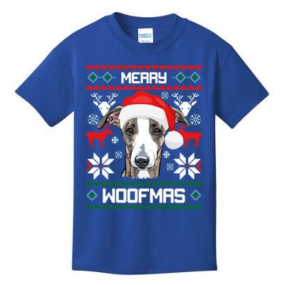 Greyhound Merry Woofmas Gift For Christmas Clothes Xmas Cool Gift Kids T-Shirt