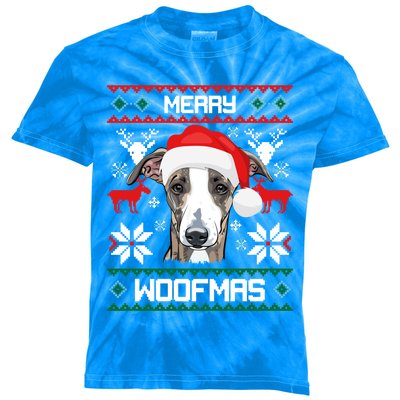 Greyhound Merry Woofmas Gift For Christmas Clothes Xmas Cool Gift Kids Tie-Dye T-Shirt