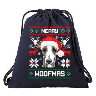 Greyhound Merry Woofmas Gift For Christmas Clothes Xmas Cool Gift Drawstring Bag